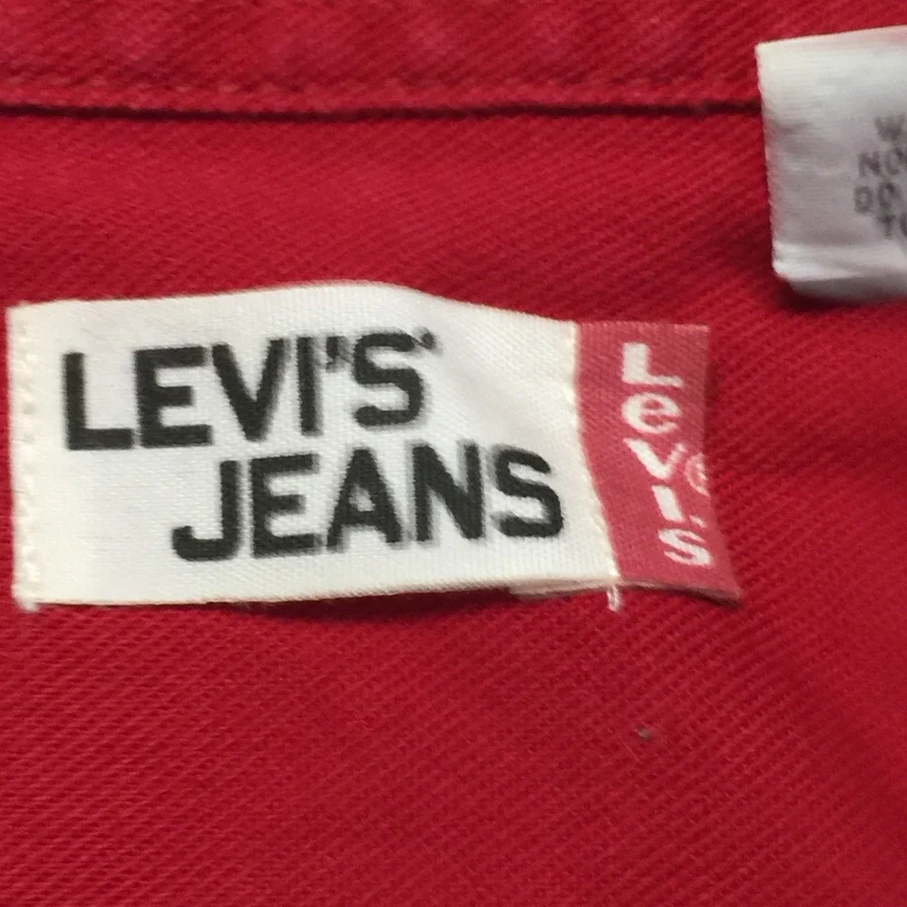 Levi's Red Long Sleeve Button Down Brushpopper Cowboy‎ Shirt Thick Duty Warm